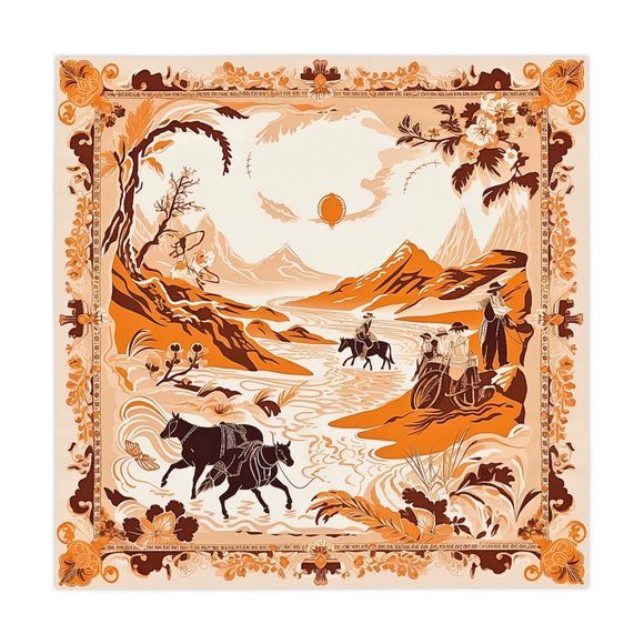 Cowgirl Tablecloth | Boho Tablecloth | Vintage Tablecloth | Rectangle Square - Picture 5 of 9